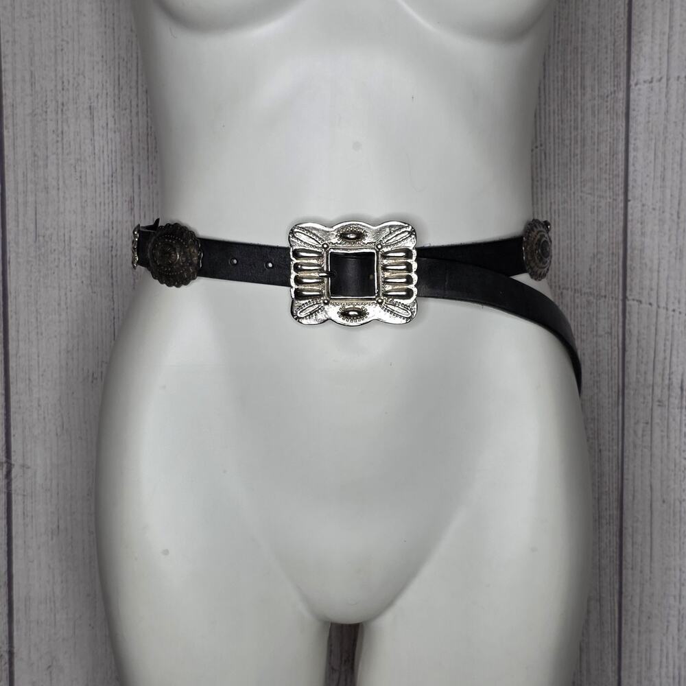 Vintage Another Line USA Leather Concho Belt Western Cowgirl Boho Size 28